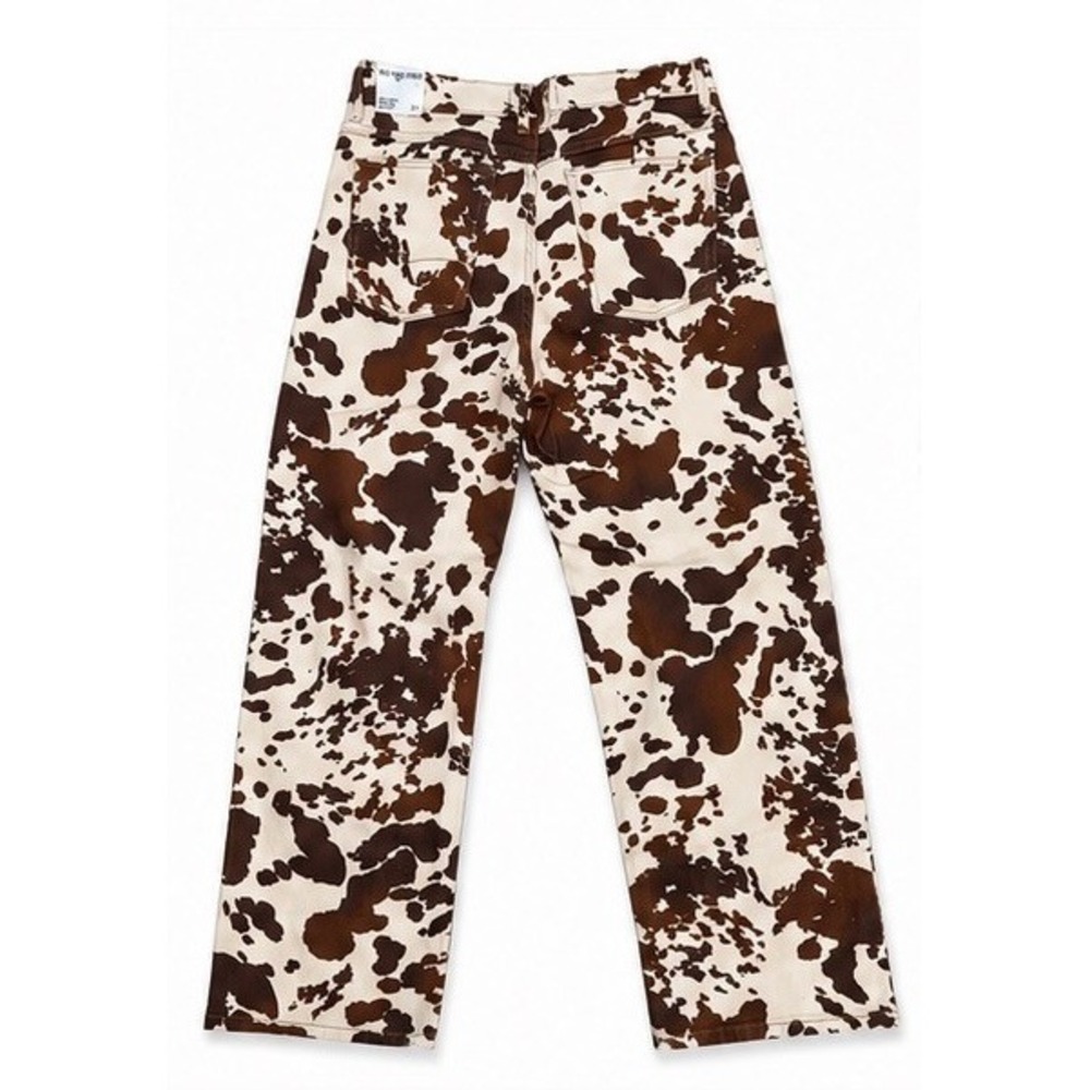 Free People We The Free Risk Taker High Rise Straight Jeans Cow Print Sz: 30 NWT - Picture 7 of 8